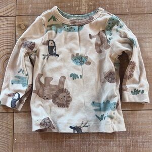 Carter's Neutral Safari Animal Long-Sleeve Tee - Beige, Teal, Brown